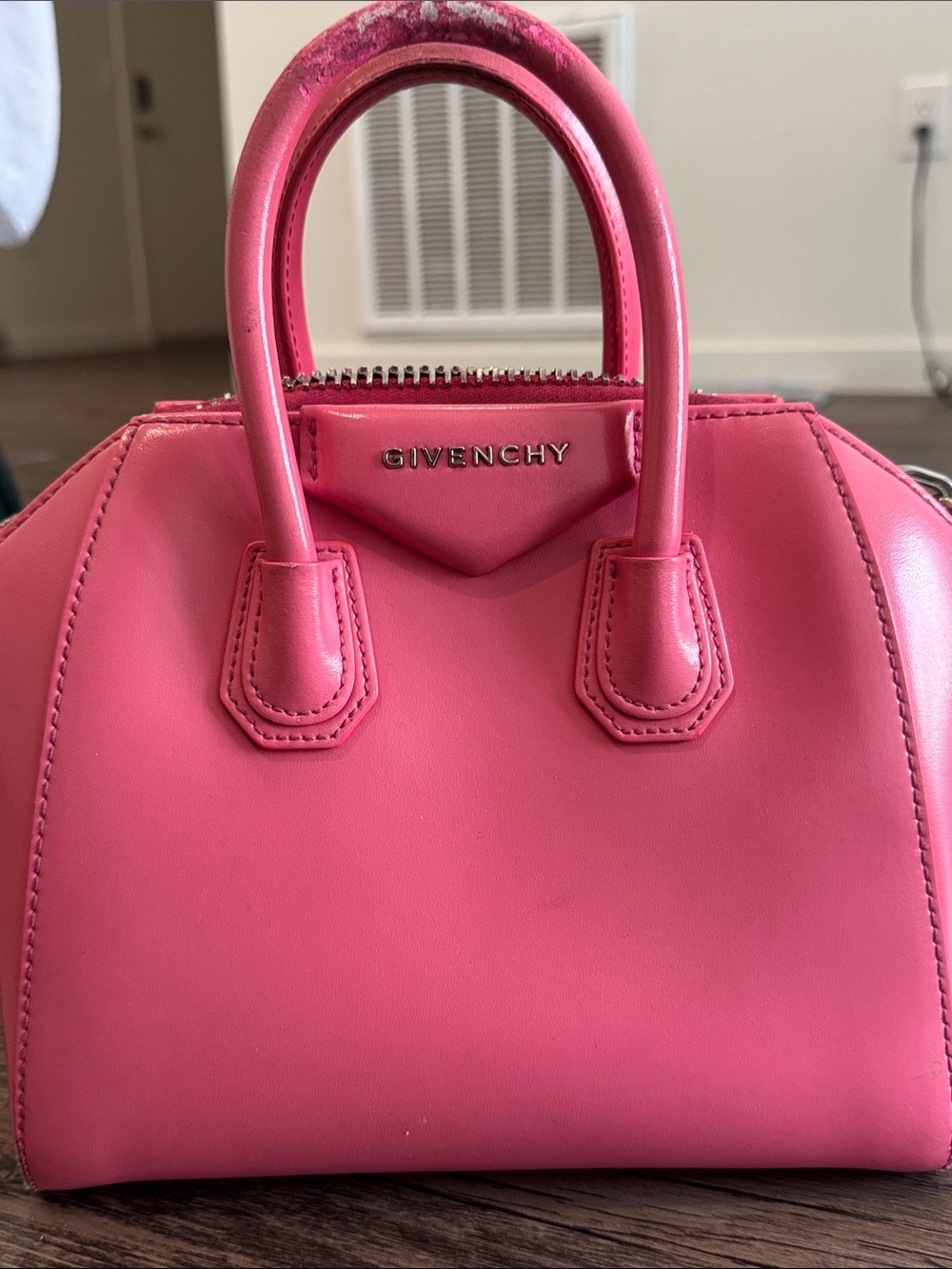 Givenchy Antigona Mini Top Handle Bag in Vibrant Pink - Picture 1 of 1